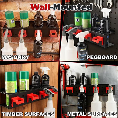 2 Pack Spray Bottle Holder Wall Mount, Carbon Steel Heavy-Duty Car Detailing - Image 5