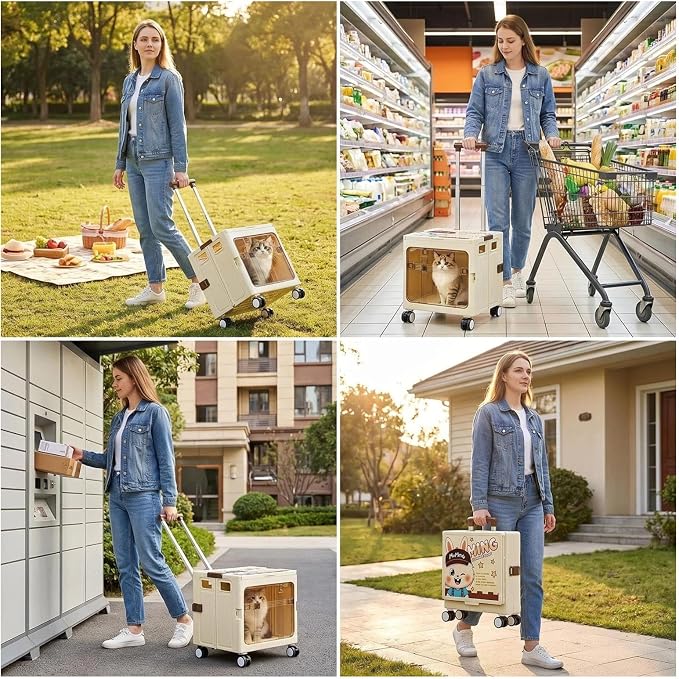 Foldable Sliding crates, Large-Capacity suitcases, Airplane Wheel Handbags - Image 7