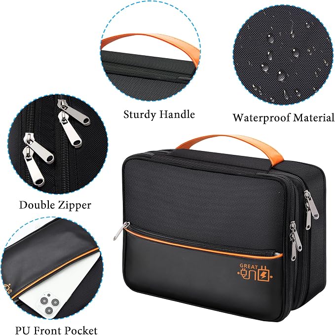CILLA Electronic Organizer Travel Case, Travel Cord Organizer Case Portable - Image 3