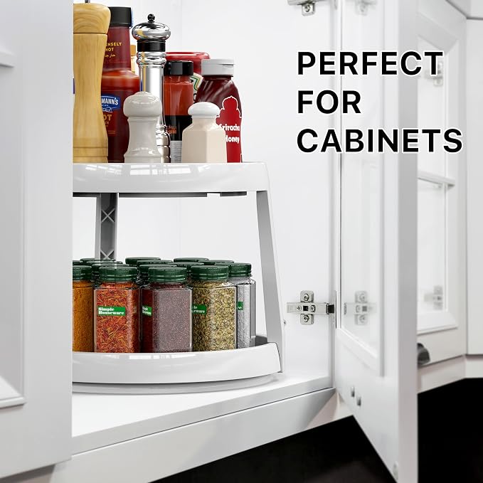 Simple Houseware 2-Tier Lazy Susan Spice Organizer, 10-Inch Diameter - Image 7