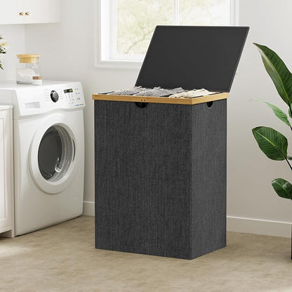 WOWLIVE 180L Laundry Hamper 3 Section, Bamboo Laundry Basket - Image 3