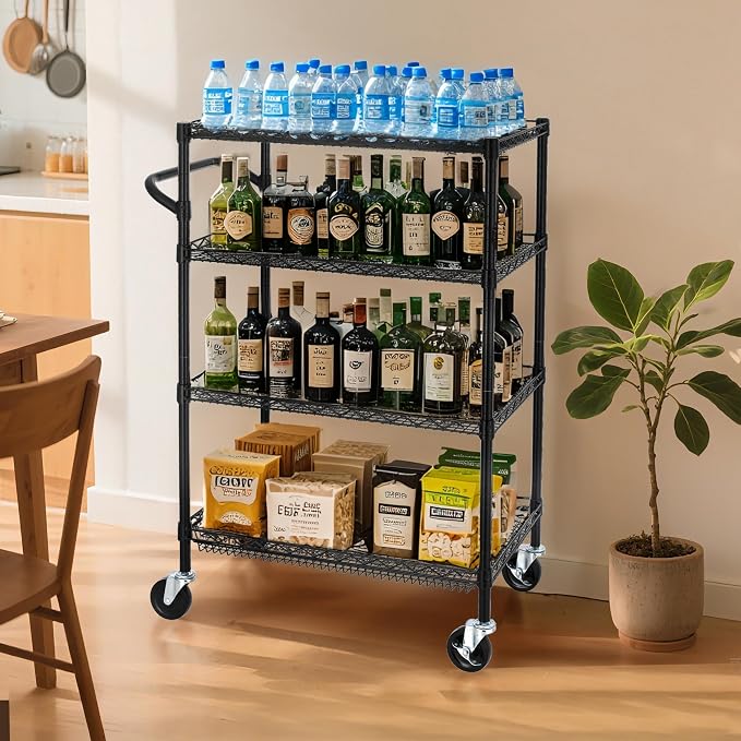 Finnhomy 4 Tier Heavy Duty Commercial Grade Rolling Cart - Image 4