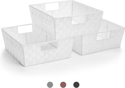 Sorbus Set of 3 Large Woven Storage Baskets – Mesh Hand-Woven Baskets by Sorbus