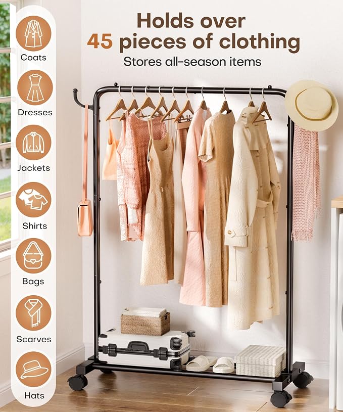 Homde Rolling Clothes Rack - Image 6