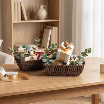 StorageWorks Handwoven Small Wicker Baskets, Round Paper Rope Storage Baskets - Image 8