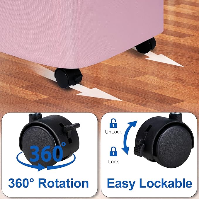 Slim Laundry Hamper with Wheels, 20 Gal Rolling Laundry Basket with lid and - Image 4