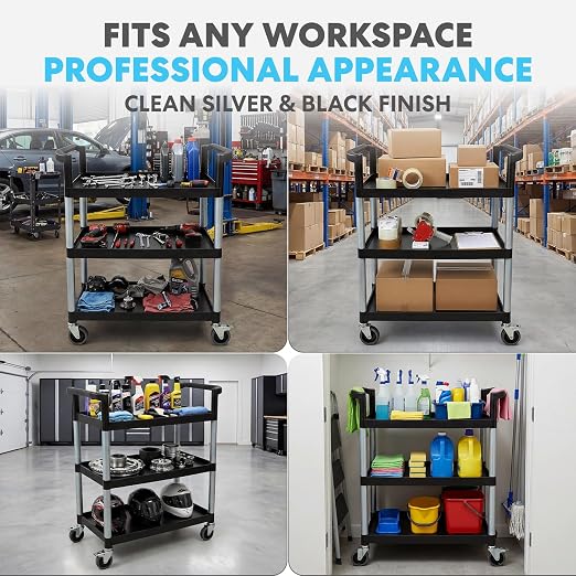 Simpli-Magic Rolling Utility Cart on Wheels, Heavy Duty Multi-Purpose Service - Image 6