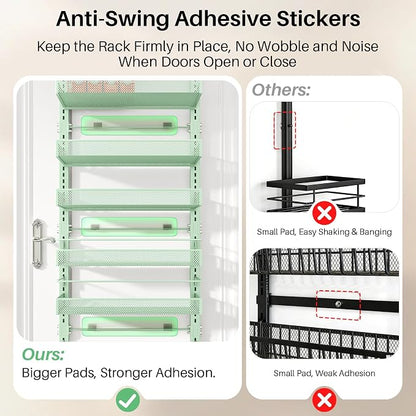 SNTD 8 Tiers Over the Door Organizer, Height Adjustable Spice Rack, Dense Mesh - Image 6