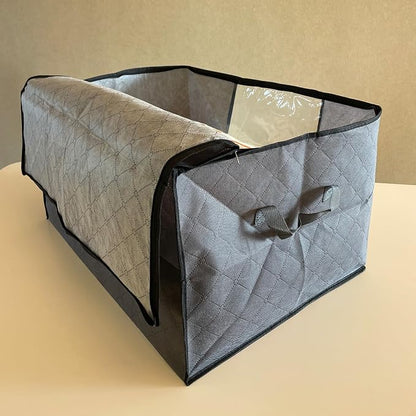 Clothes Storage Bags with Zipper, Foldable Clear with Lids and Handle, - Image 3