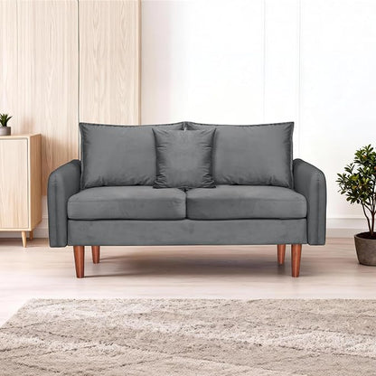56.1" Sofa, Round armrest Velvet Loveseat, mid-Century Modern Style, Luxurious - Image 5