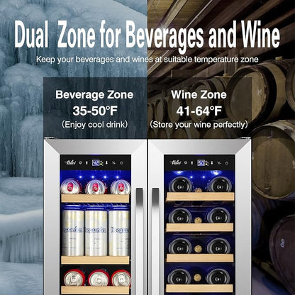 Wine and Beverage Refrigerator Upgraded, 24 Inch Beverage Refrigerator Cooler - Image 2