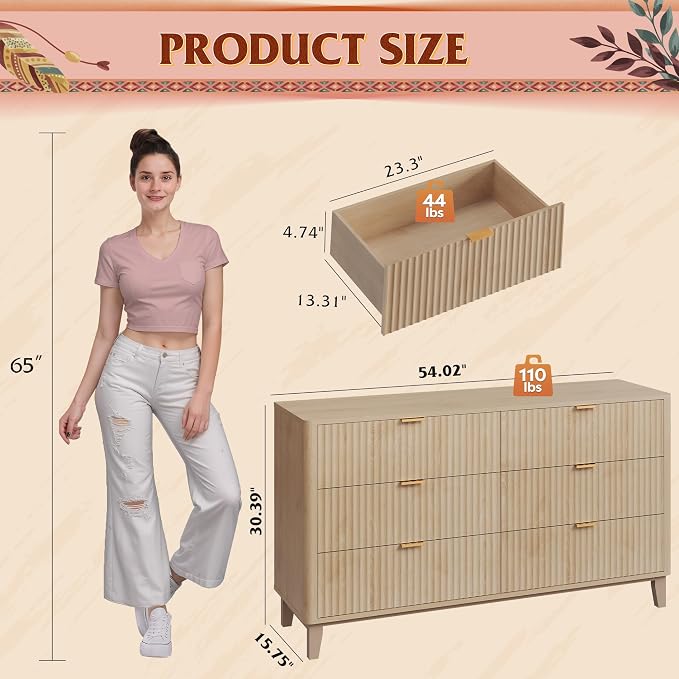 WLIVE Fluted Dresser for Bedroom - Image 3