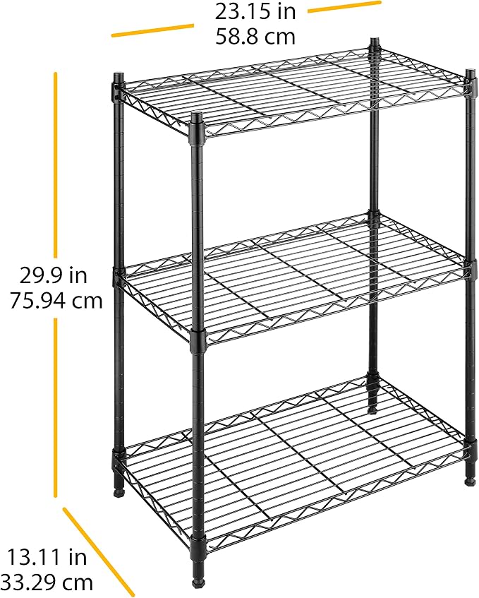 Whitmor 3-Wire Shelving Unit, Metal Storage Shelves, Easy Assembly Home - Image 3