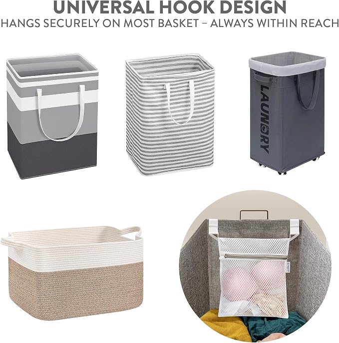 2Pcs Mesh Laundry Bags for Delicates w/Hooks, Hanging Durable Laundry Mesh Wash - Image 7