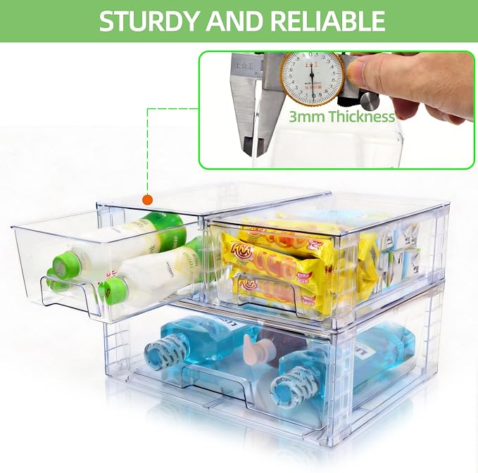 Stackable Storage Drawers, High-strength Clear Plastic Multi-purpose Organizer - Image 7
