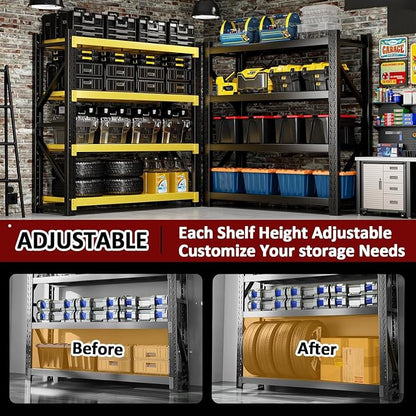 3000LBS Heavy-Duty Garage Shelving, 4-Tier Adjustable Garage Shelving Units - Image 5