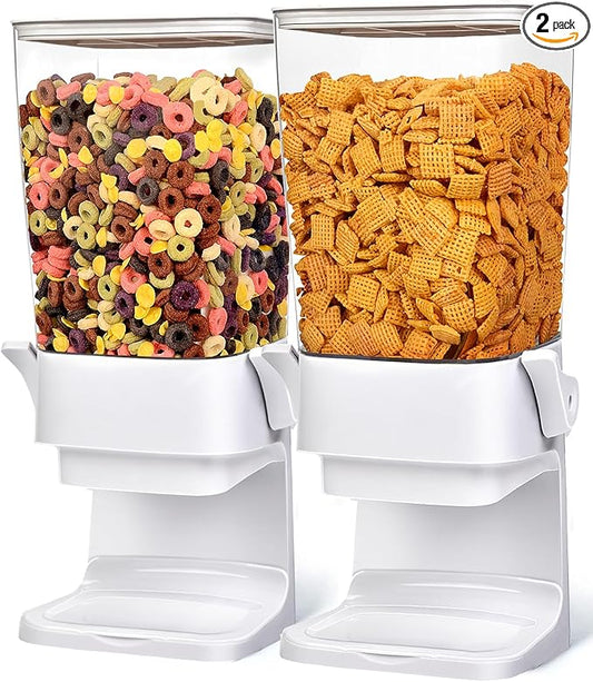 Cereal Dispenser Countertop 2pcs, 5.5L Cereal Containers Storage Dispenser by QNP