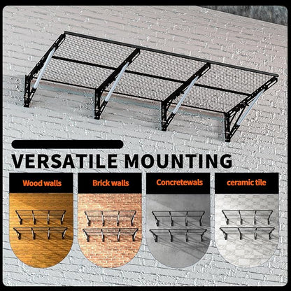 Heavy Duty Foldable Garage Storage Shelves Wall Mounted Metal Rack Unit - Image 8