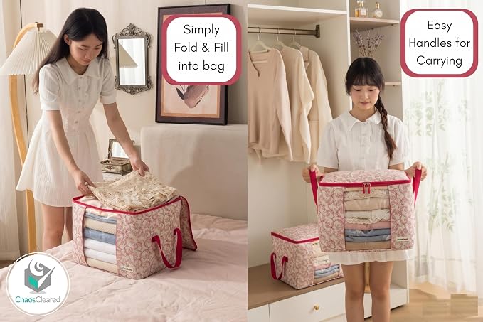 Chaos Cleared Canvas Storage Bags Designer Organizer 2 Pack – Seasonal Storage - Image 3