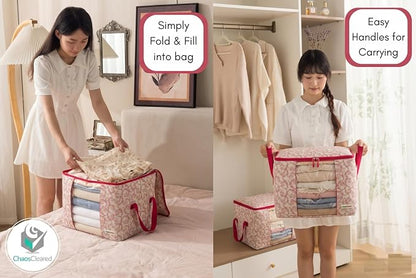 Chaos Cleared Canvas Storage Bags Designer Organizer 2 Pack – Seasonal Storage - Image 3