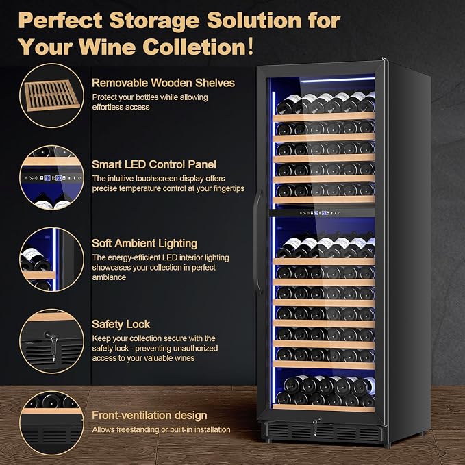 24 Inch Dual Zone Wine Cooler Refrigerator, Large Capacity - Image 4