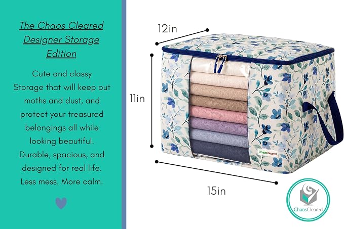 Chaos Cleared Canvas Storage Bags Designer Organizer 2 Pack – Seasonal Storage - Image 5