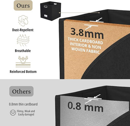 DECOMOMO Black Storage Bins, 11 inch Cube Storage Bin - Image 6