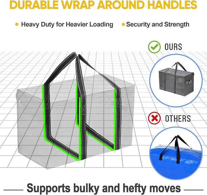VENO 8 Pack Moving Bags and Large Christmas Storage Bins - Image 5