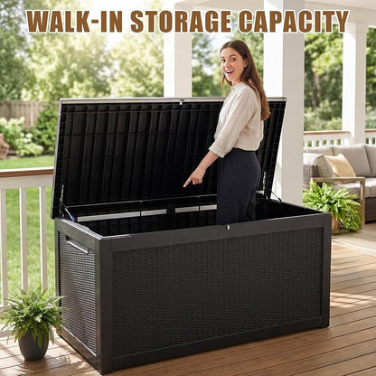 320Gal Waterproof Outdoor Storage Box, Lockable Heavy Duty Deck Boxes | - Image 6