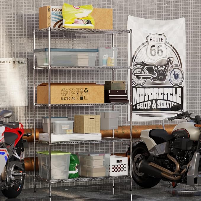 21" Deep x 48" Wide x 86" Height Wire Shelving Kit | 5-Tier | NSF Commercial - Image 6