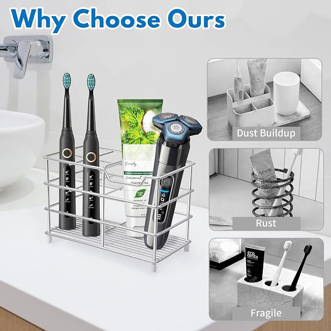 Urbanstrive 304 Stainless Steel Bathroom Toothbrush Holder Toothpaste Holder - Image 8