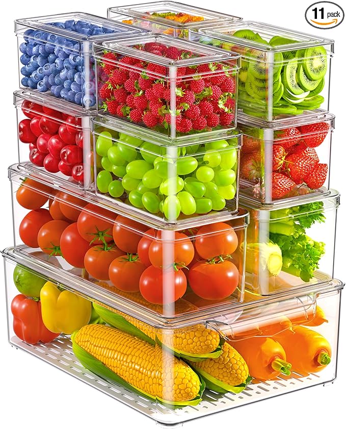 KEMETHY 11 Pack Refrigerator Organizers and Storage, Stackable Fridge Organizer by KEMETHYFocusesonCreatingEfficientStorageProductswithQualityMaterials