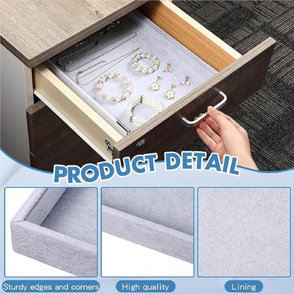Quelay Velvet Stackable Jewelry Tray Showcase Display, Jewelry Organizer Tray - Image 3