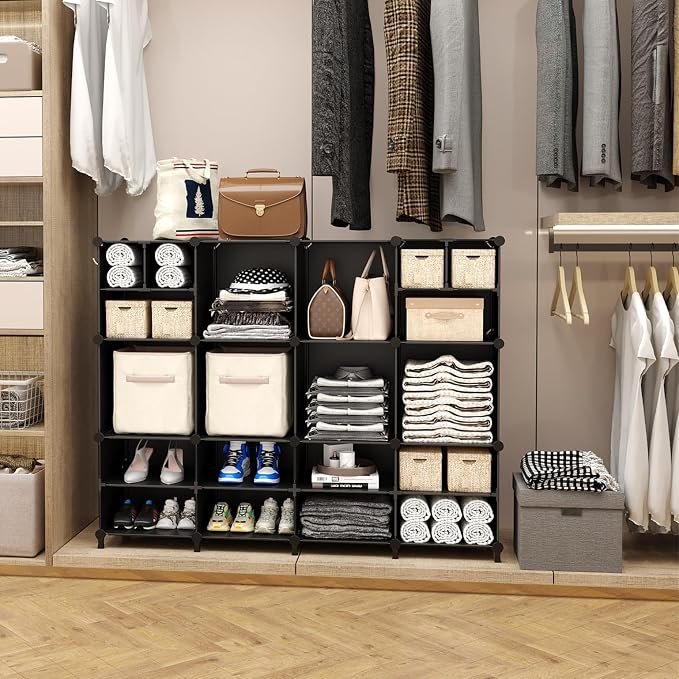 AWTATOS Cube Storage Closet Organizer Storage 12 Cube Shelves, Large and Small - Image 4