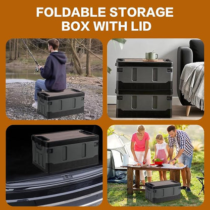 Collapsible Storage Bins with Lids, Portable Foldable Box with 2 Side Doors - Image 5