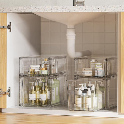 Vtopmart 8 Pack Clear Stackable Cabinet Organizers - Image 2