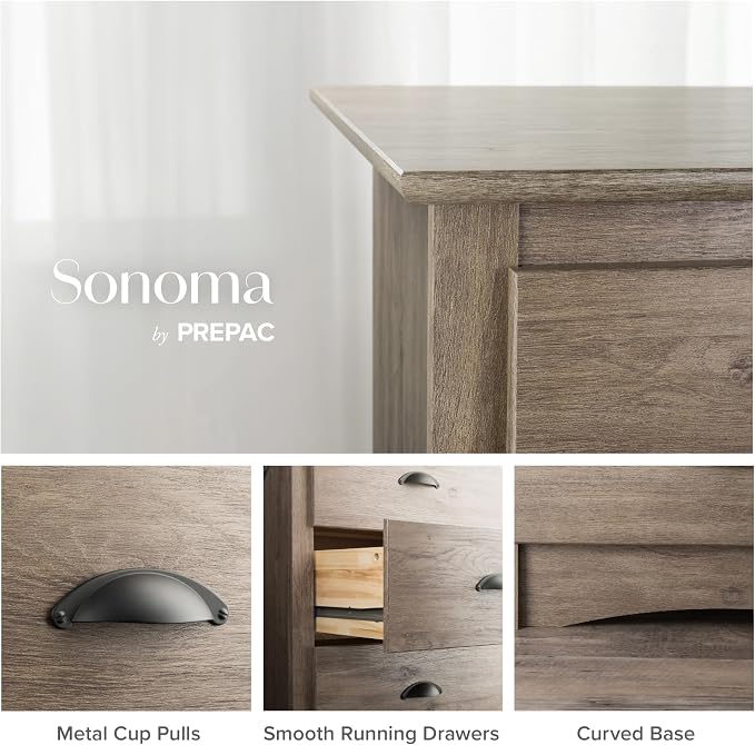 Prepac Salt Spring Rustic 6-Drawer Tall Dresser - Image 6
