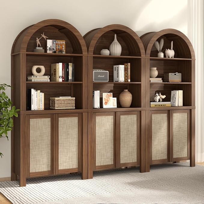 Yechen Arched Bookcase, 70.5" Tall Bookcase - Image 9