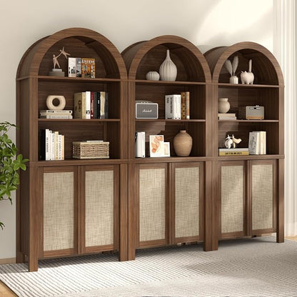 Yechen Arched Bookcase, 70.5" Tall Bookcase - Image 9