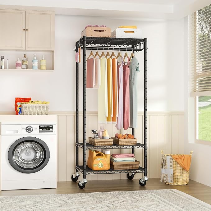 FUTASSI P6 Mini Rolling Clothes Rack Heavy Duty, Clothing Racks - Image 4