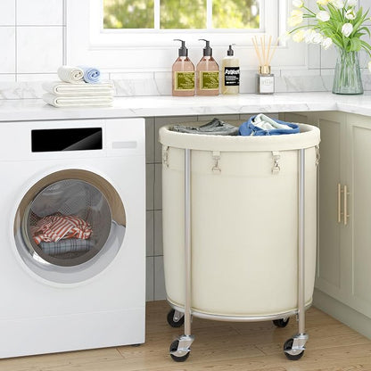 ELYKEN Laundry Basket with Wheels, 170L Rolling Laundry Hamper with Removable - Image 6
