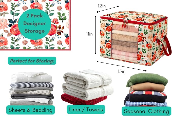 Chaos Cleared Canvas Storage Bags Designer Organizer 2 Pack – Seasonal Storage - Image 2