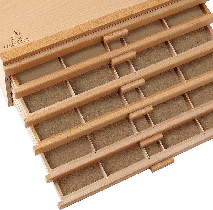 7 Elements 10 Drawer Wooden Artist Storage Supply Box - Image 6