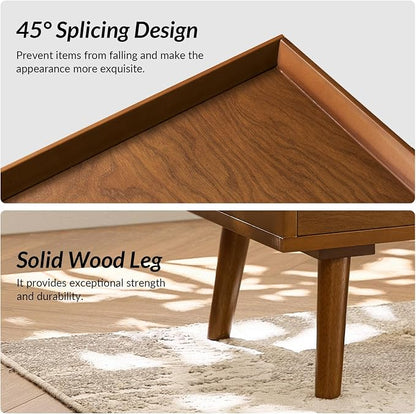 HULALA HOME Nightstand with Charging Station, Mid-Century Modern 2 Drawer and - Image 6