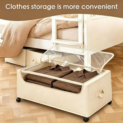 Under Bed Storage with Wheels, Underbed Storage Bins, XXXL 85L 11 inches - Image 5