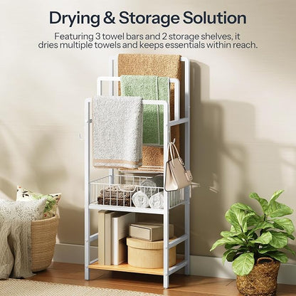 HOOBRO Free Standing Towel Rack, Blanket Rack - Image 2