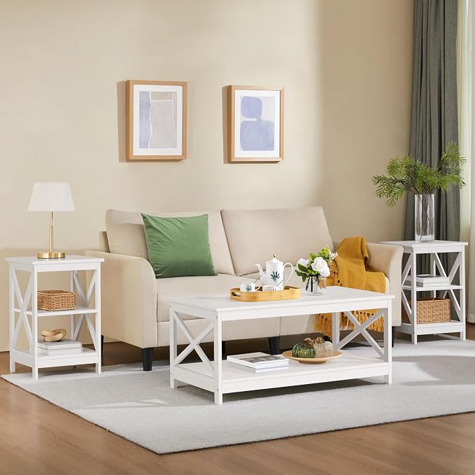 Yaheetech End Tables Set of 2, 3-Tier Side Tables - Image 2