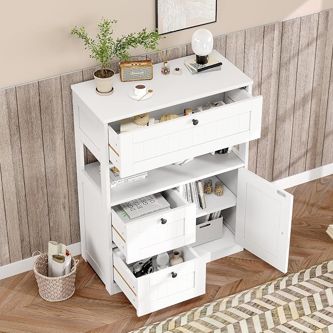 GRUSIGN Bathroom Cabinet, Modern Bathroom Floor Storage Cabinet Organizer - Image 4
