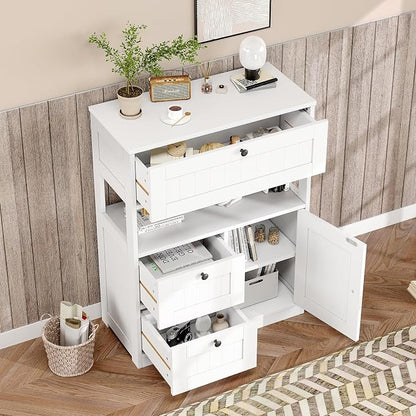 GRUSIGN Bathroom Cabinet, Modern Bathroom Floor Storage Cabinet Organizer - Image 4