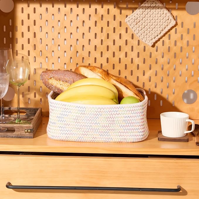 Small Storage Baskets for Organizing | Closet Organizer Bins | Shelf Toy Basket - Image 5